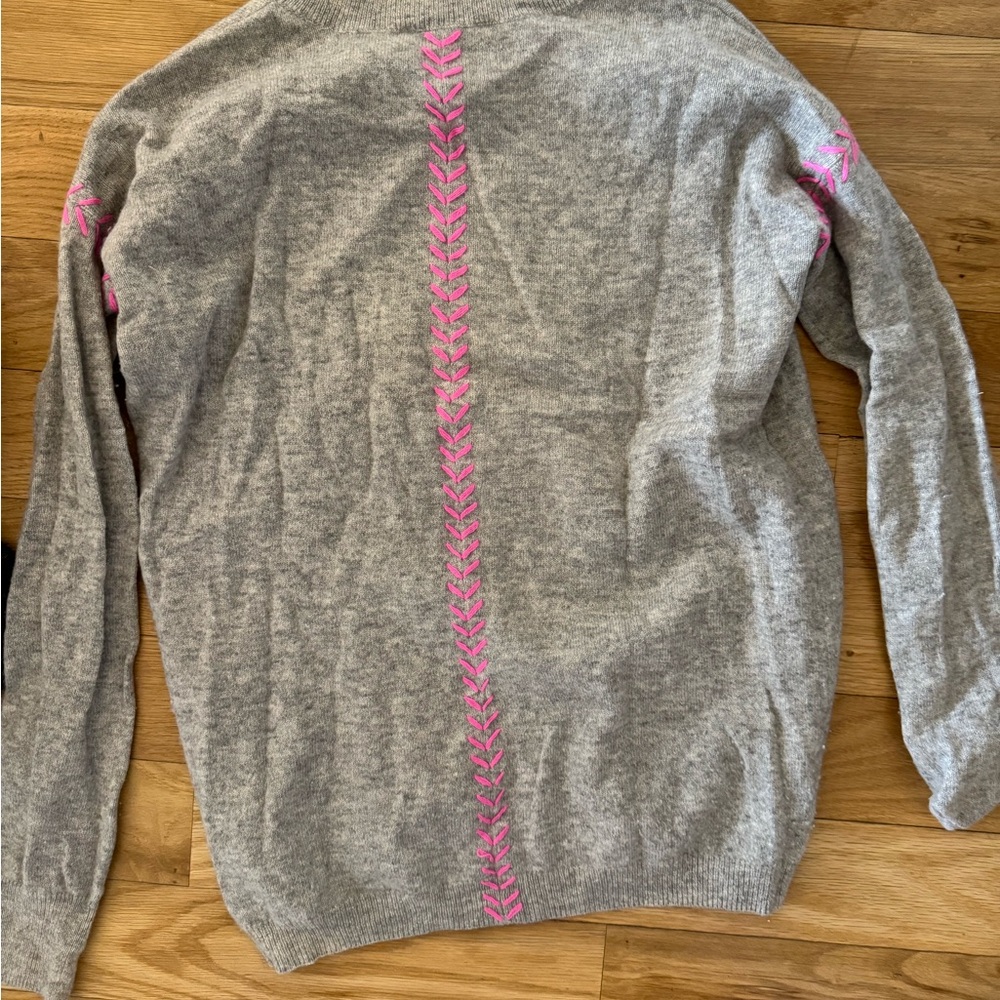 Gray and Pink Women's Sweater